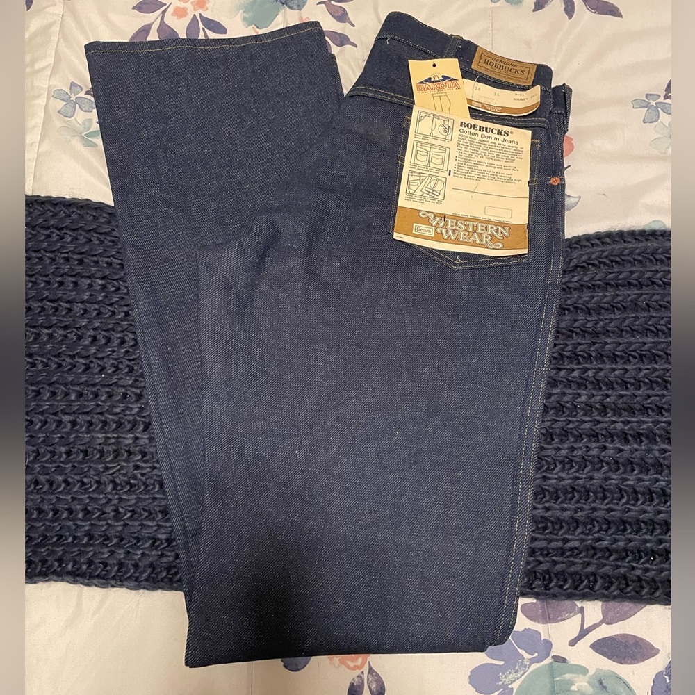 New Vintage Genuine Roebucks 34W 36L Mens Cotton  Denim Jeans